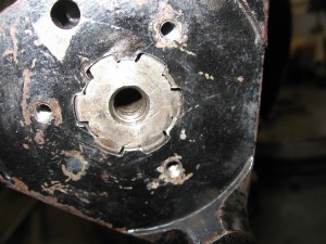 Worn clutch shaft and coupling