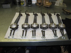 Alvis Speed 20 SA engine components ready for rebuild