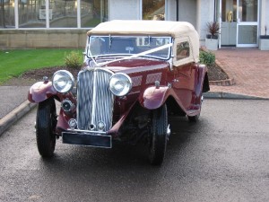 1934 Triumph Gloria. This was one of those 'guess what's in the box projects' The car had been stripped many years before and restoration started but then came to us to be completed in time for the owner's daughter to use at her wedding.